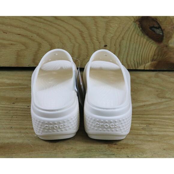 New Crocs Sandals Womens 8 Stomp Slide White Platform Slip On Shoes - Picture 3 of 7